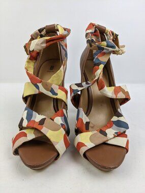 Bakers Random Leather Sandals Fabric Ties 1819 77-Tan Womens Size 10B
